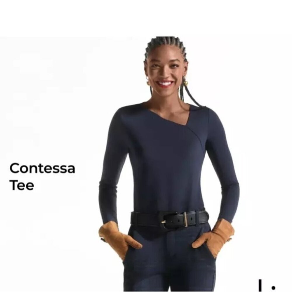 CABI Contessa Tee Navy Sz XS #4371 NWOT